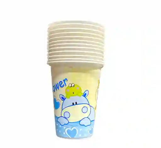 Vaso Desechable Plastico Baby Shower Azul Oz X 12 Und