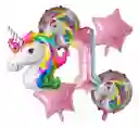 Kit Globos Bouquet Numero Unicornio Arcoiris Niña Fiesta #1