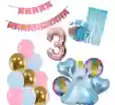 Kit Decoración Globos Numero Princesa Cenicienta Fiesta Niña #3