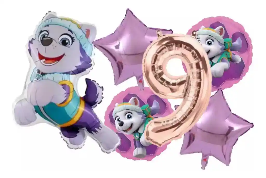 Kit Bouquet Globos Everest Paw Patrol Patrulla Canina Perro #9