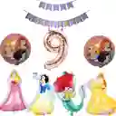 Kit Globos Decoracion Princesas Rapunzel Cenicienta Sirenita #9