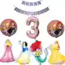 Kit Globos Decoracion Princesas Rapunzel Cenicienta Sirenita #3