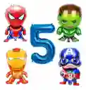 Kit Globos Numero Iron Capitan Hulk Spiderman Cumpleaños #5