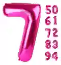 Globos Numeros Metalizados Fucsia Niña Rosado 80 Cm #7