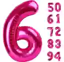 Globos Numeros Metalizados Fucsia Niña Rosado 80 Cm #6