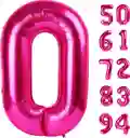 Globos Numeros Metalizados Fucsia Niña Rosado 80 Cm #0