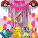 Kit Globos Pikachu Cumpleaños Niño Serie Juegos Charmander #4