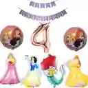 Kit Globos Decoracion Princesas Rapunzel Cenicienta Sirenita #4