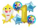 Kit Globos Numero Baby Shark Decoracion Mar Marino Niño #1