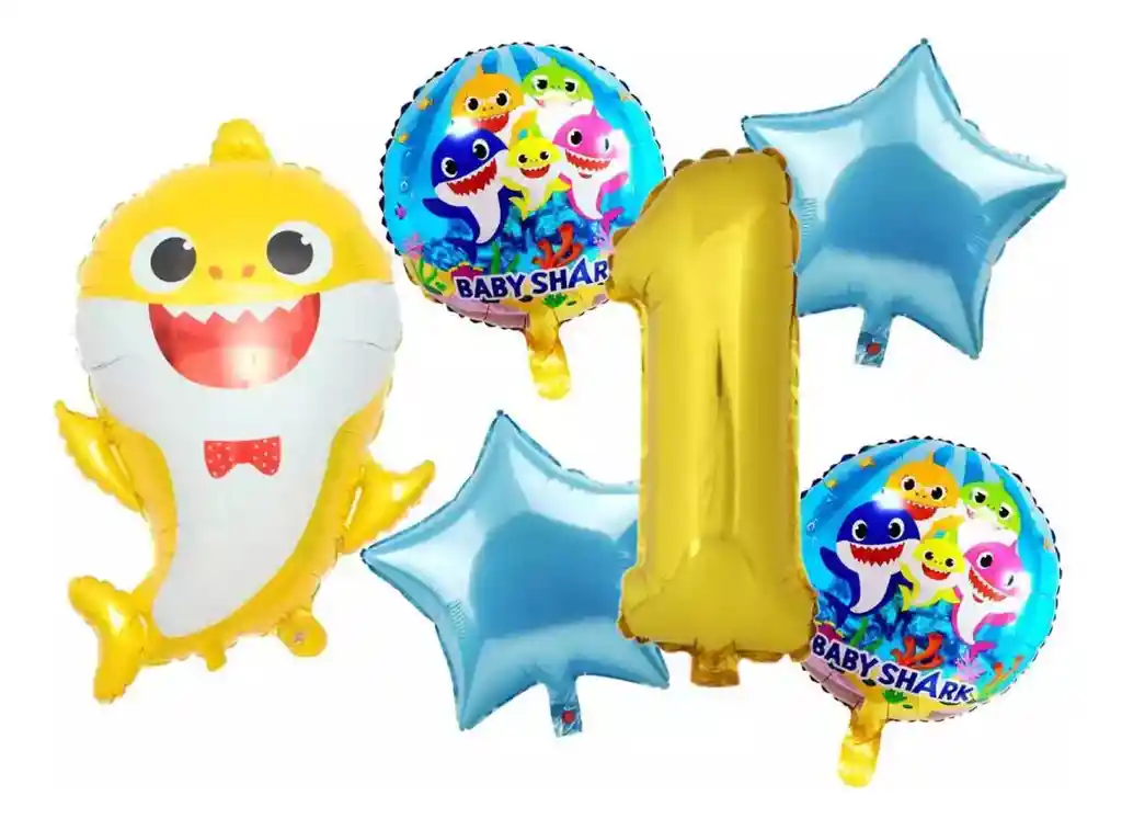 Kit Globos Numero Baby Shark Decoracion Mar Marino Niño #1