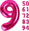 Globos Numeros Metalizados Fucsia Niña Rosado 80 Cm #9