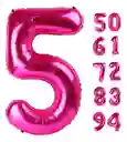 Globos Numeros Metalizados Fucsia Niña Rosado 80 Cm #5