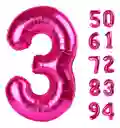 Globos Numeros Metalizados Fucsia Niña Rosado 80 Cm #3