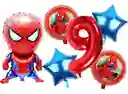 Kit Globos Bouquet Numero Spiderman Rojo Niño Heroes Fiesta #9