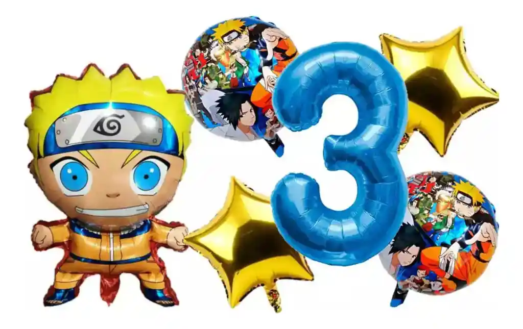 Kit Decoración Naruto Anime Serie Número Globos Fiesta Niño #3