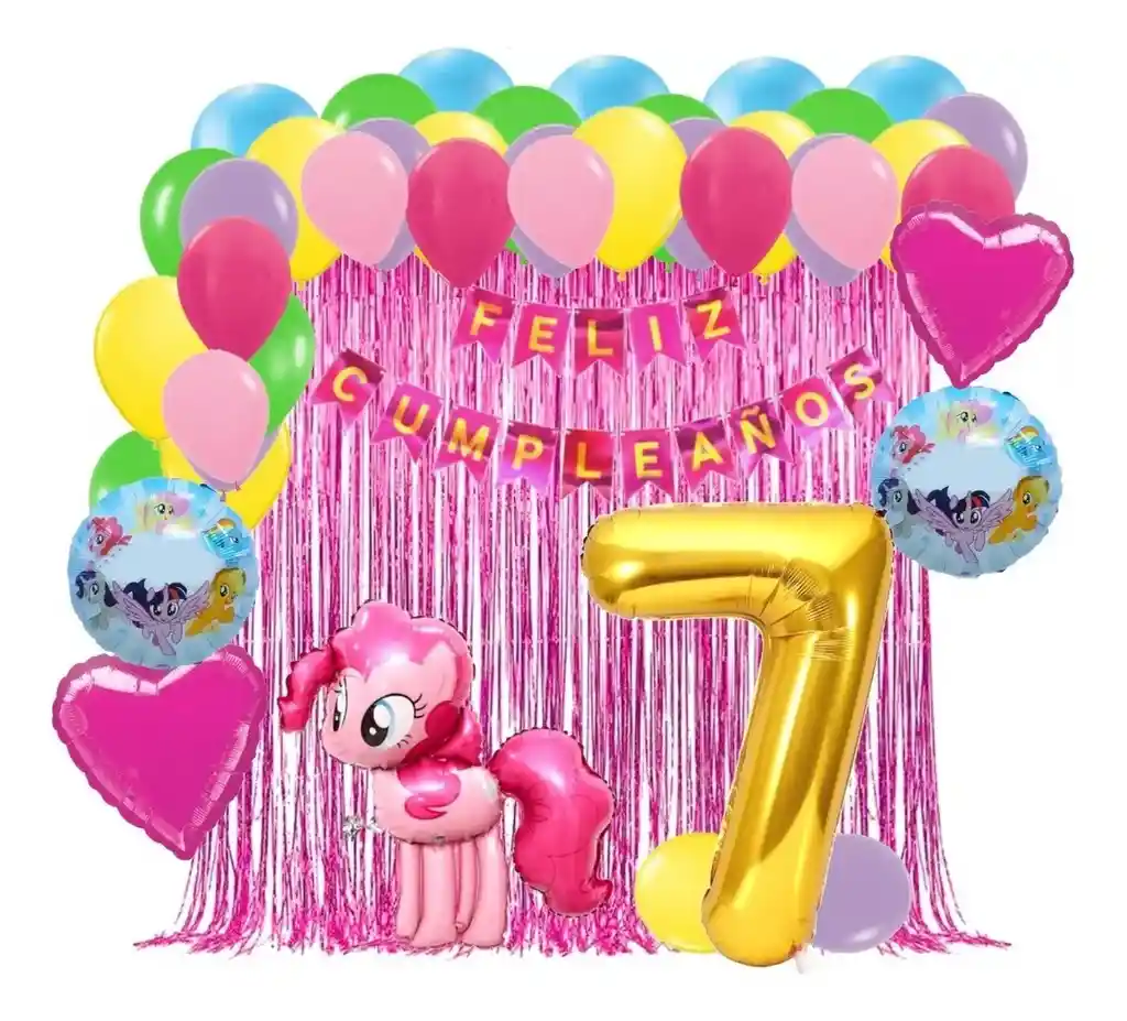 Globos Kit Decoracion My Little Pony Cumpleaños Numero #7