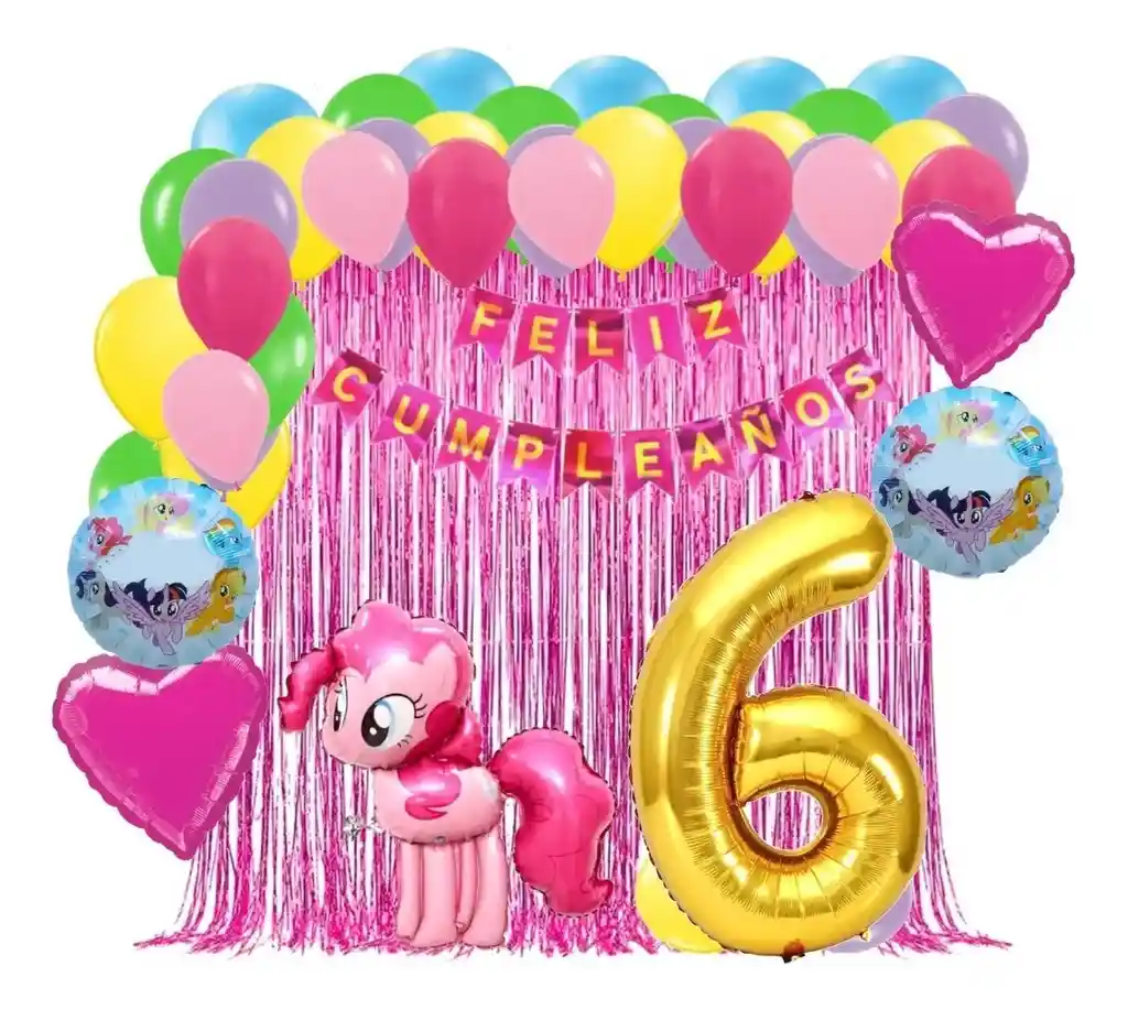 Globos Kit Decoracion My Little Pony Cumpleaños Numero #6