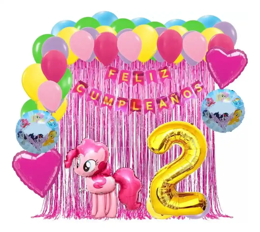 Globos Kit Decoracion My Little Pony Cumpleaños Numero #2