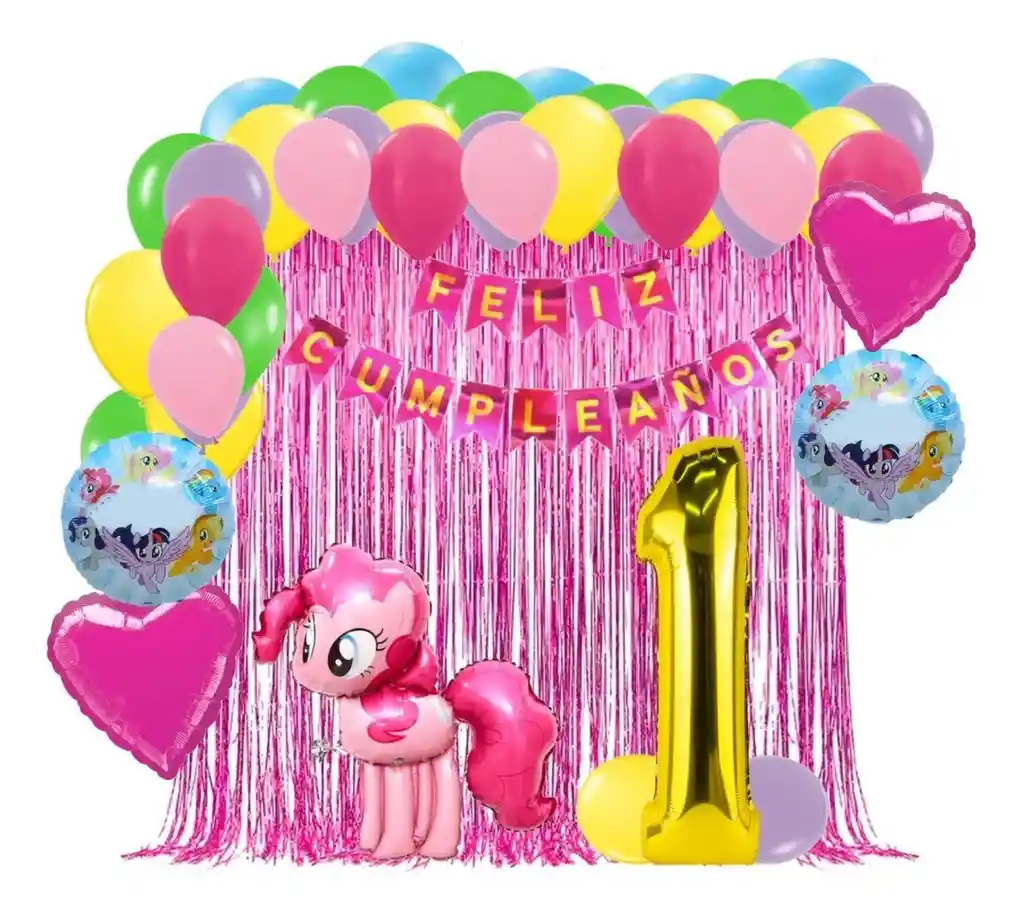 Globos Kit Decoracion My Little Pony Cumpleaños Numero #1