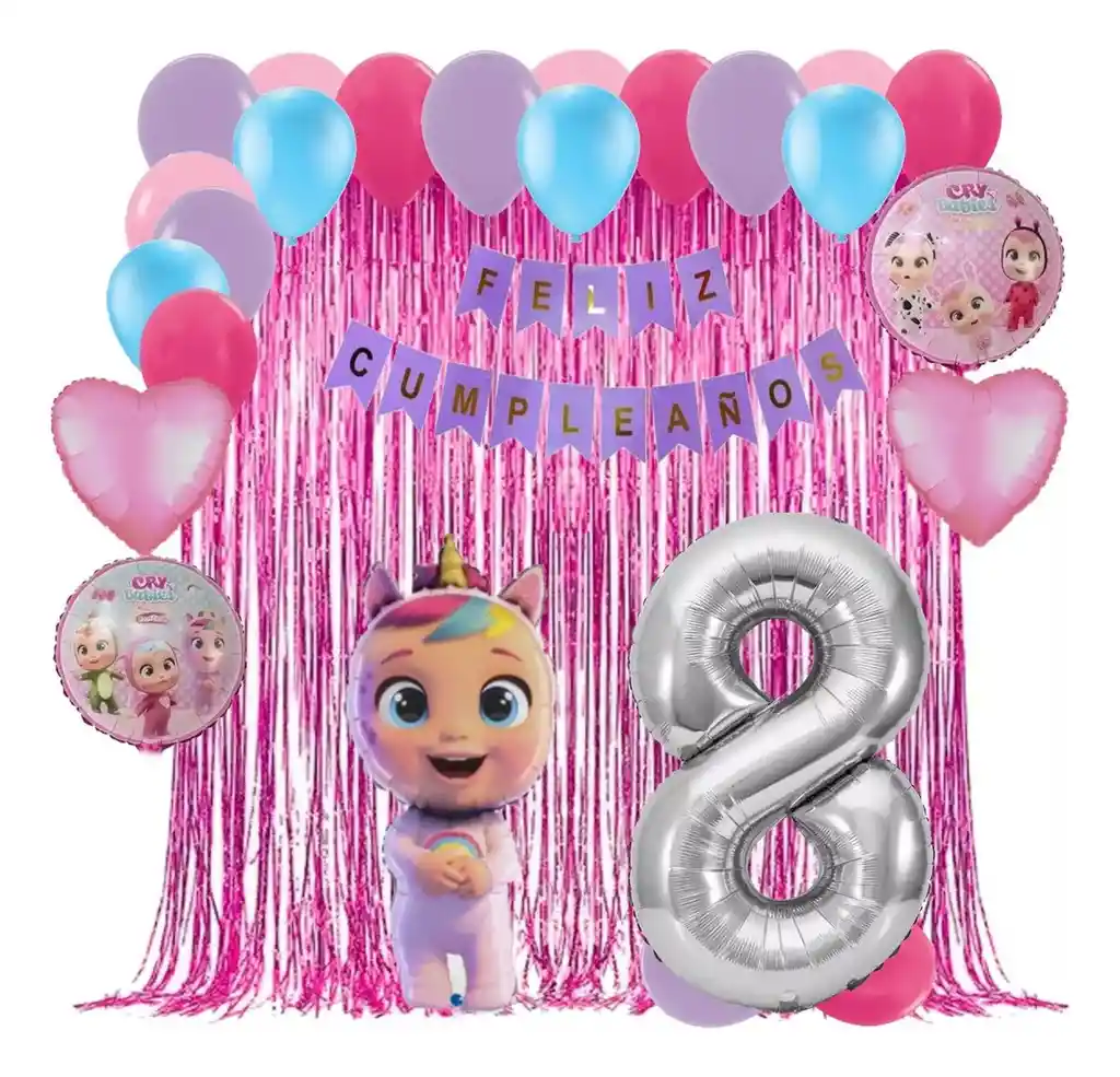 Globos Kit Decoracion Cry Babies Bebes Llorones Cortina #8