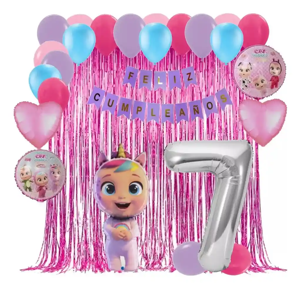 Globos Kit Decoracion Cry Babies Bebes Llorones Cortina #7