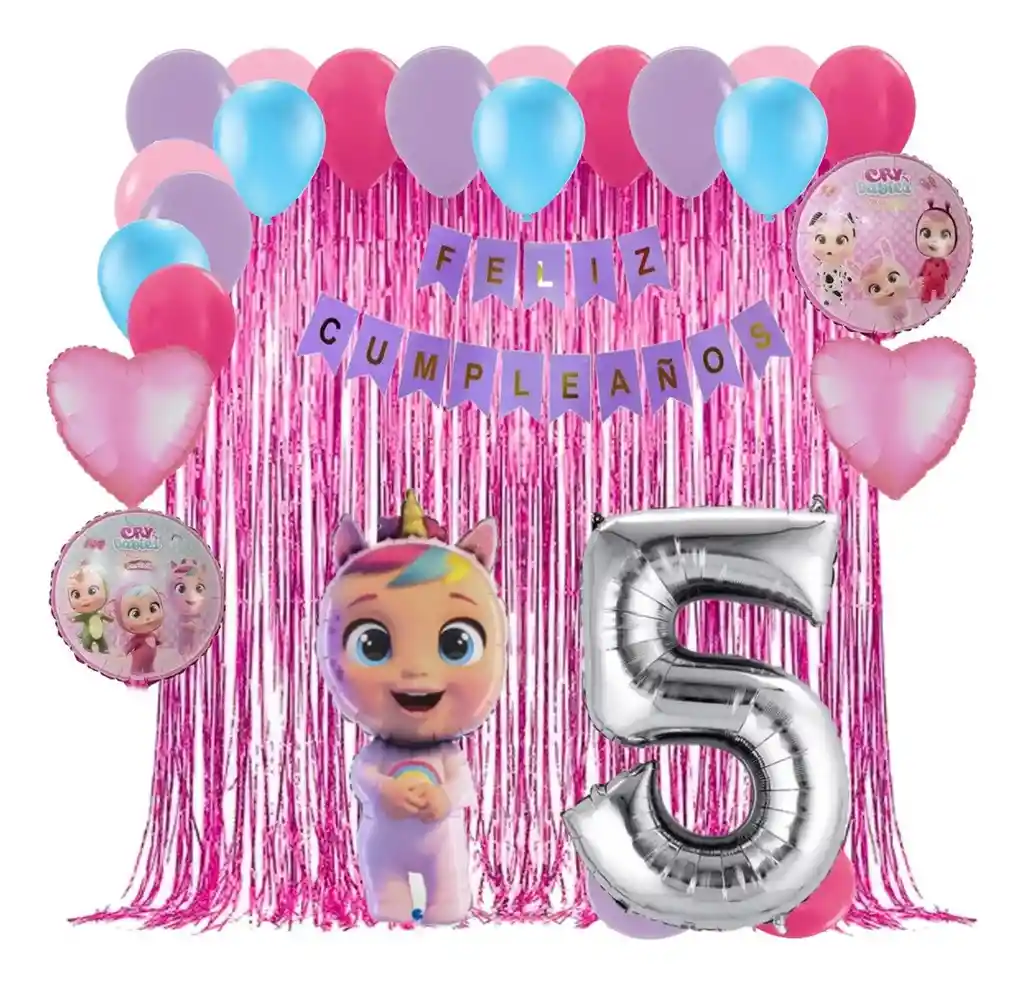 Globos Kit Decoracion Cry Babies Bebes Llorones Cortina #5