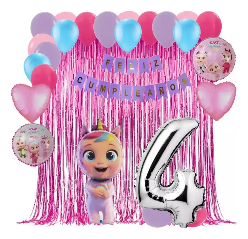 Globos Kit Decoracion Cry Babies Bebes Llorones Cortina #4