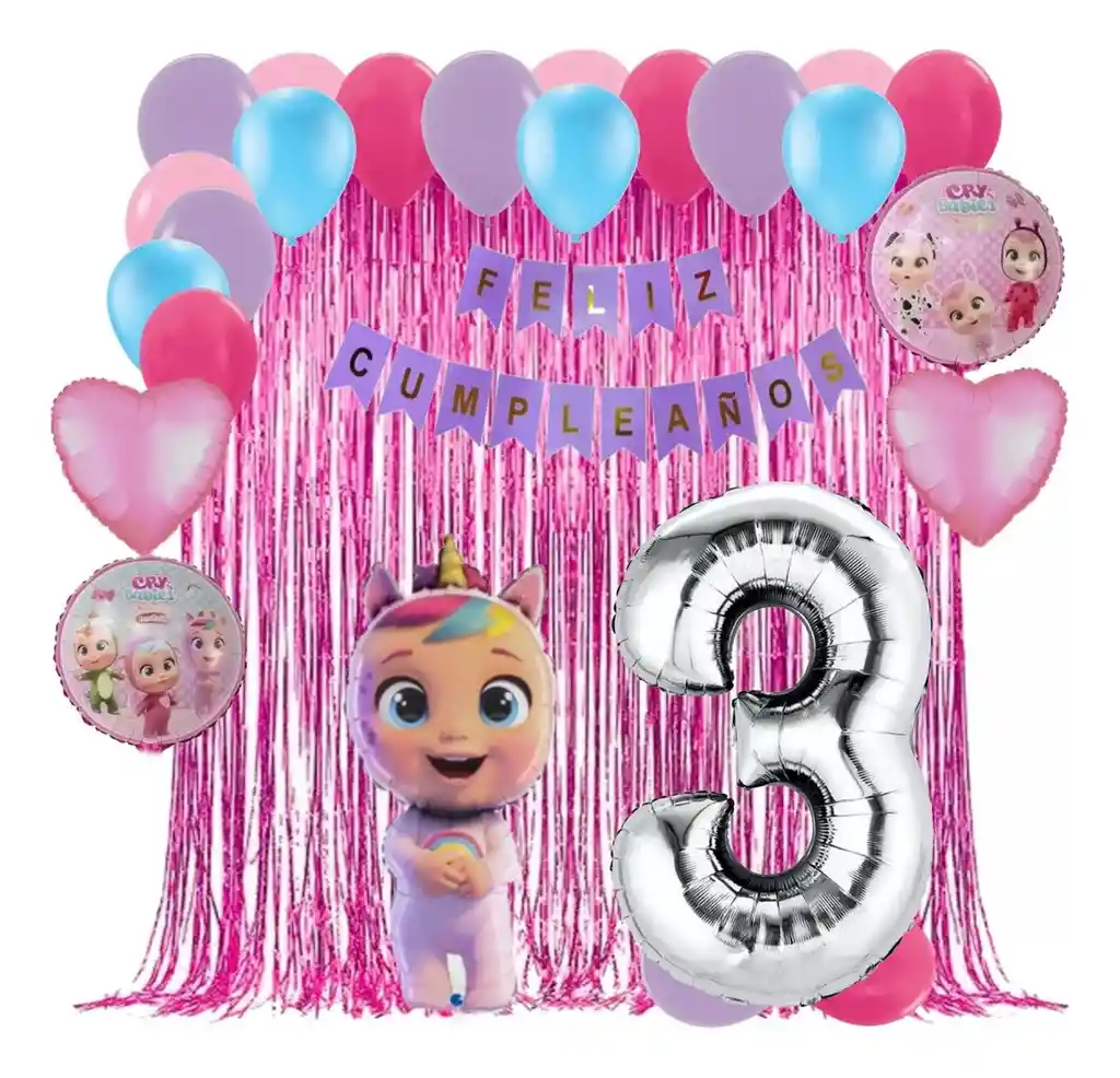 Globos Kit Decoracion Cry Babies Bebes Llorones Cortina #3