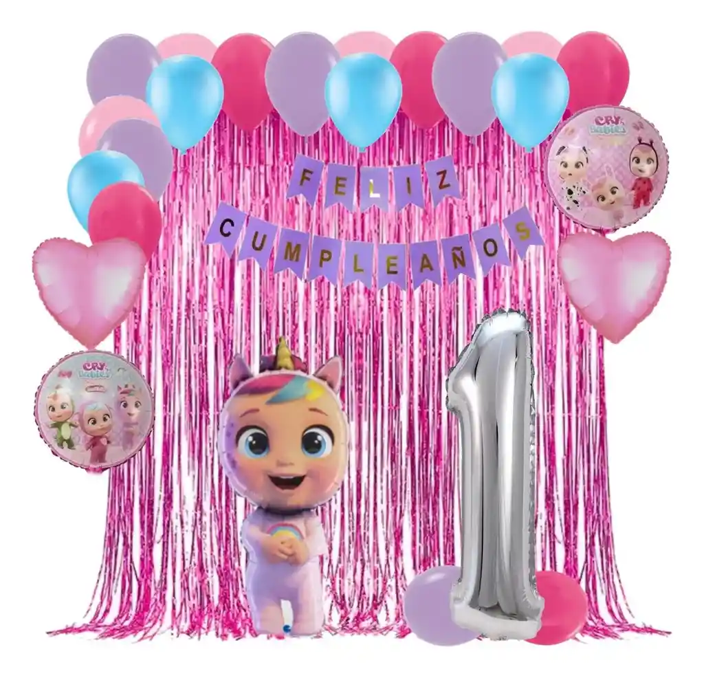 Globos Kit Decoracion Cry Babies Bebes Llorones Cortina #1