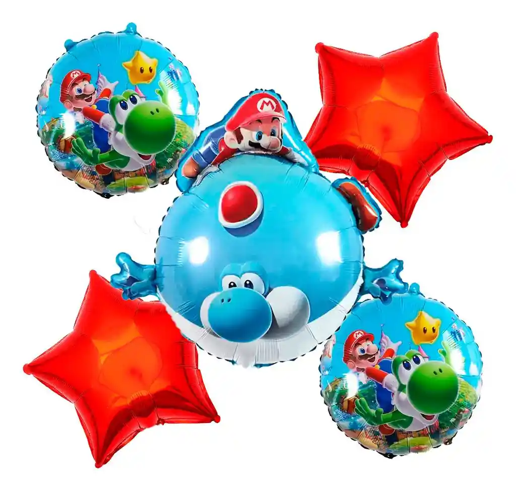 Globo Decoración Yoshi Flotando Mario Fiesta Rojo Juego