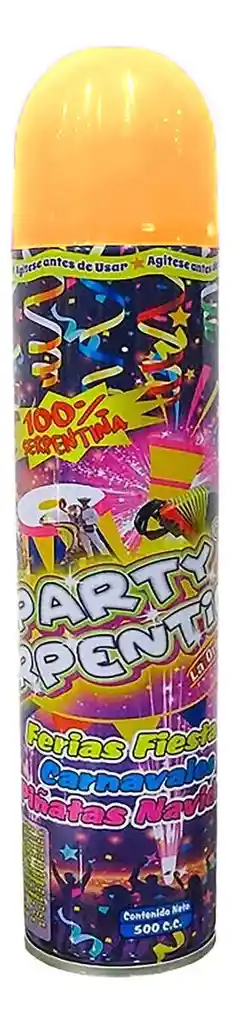 Serpentina Fiesta Carnaval Liquida Cumpleaños Spray 350 Ml Amarillo