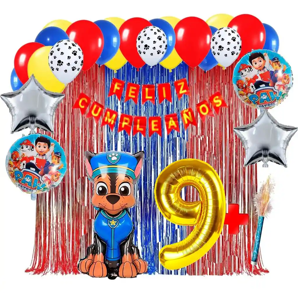 Globo Decoración Patrulla Canina Perro Chase Paw Patrol #9