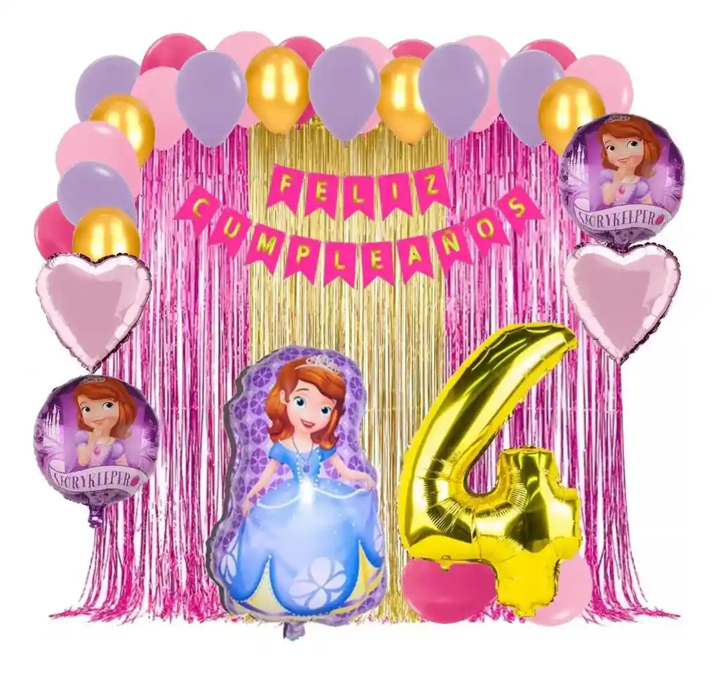 Decoracion Kit Globo Princesa Sofia Cumpleaños Niña #4