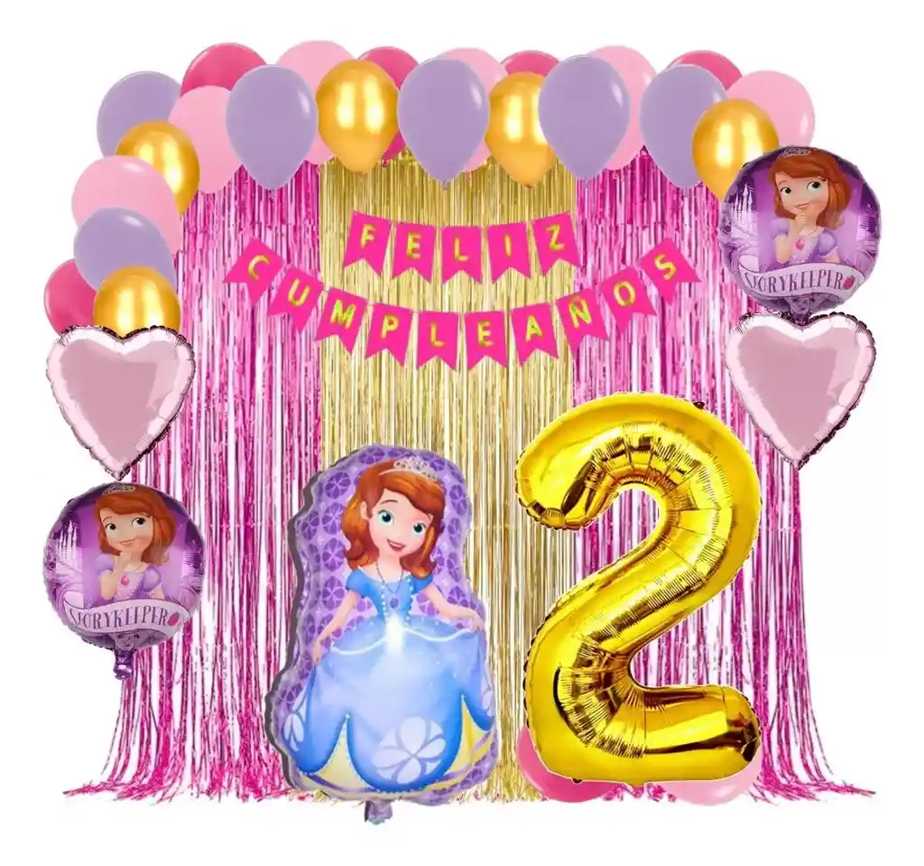 Decoracion Kit Globo Princesa Sofia Cumpleaños Niña #2