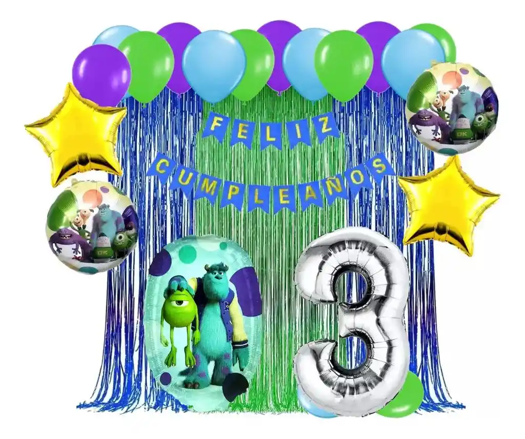 Kit Globos Monsters Inc Mike Sullivan Fiesta Cumpleaños #3