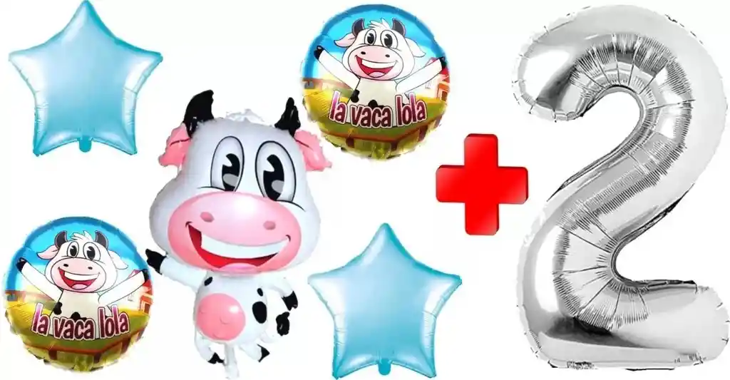 Bouquet Kit Globos Vaca Granja Animales Cumpleaños #2