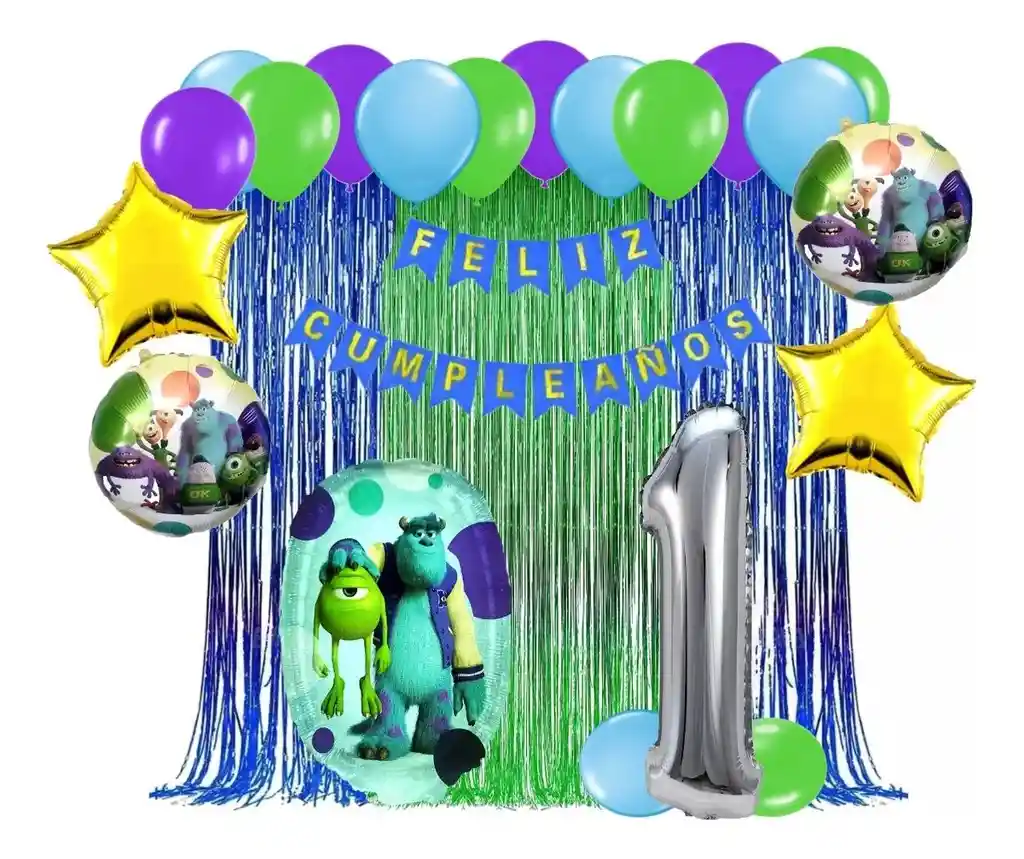 Kit Globos Monsters Inc Mike Sullivan Fiesta Cumpleaños #1