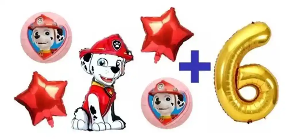 Kit Globos Cumpleaños Perro Marshall Paw Patrol Patrulla #6