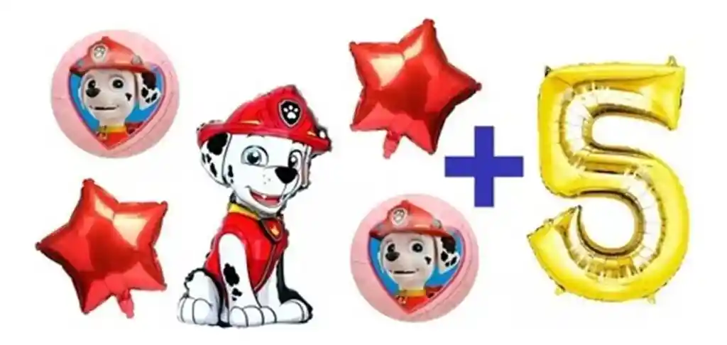 Kit Globos Cumpleaños Perro Marshall Paw Patrol Patrulla #5