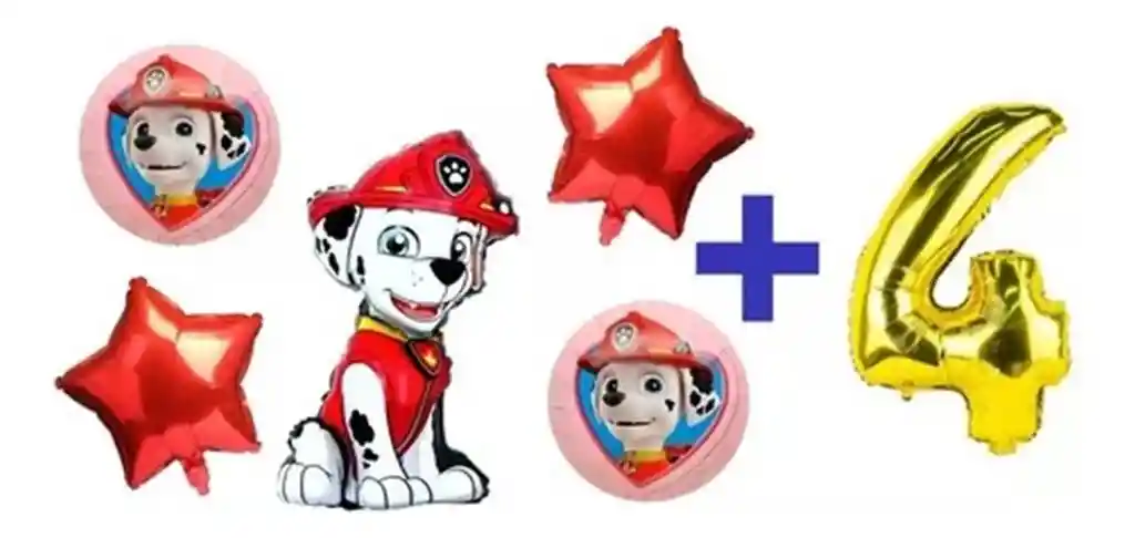 Kit Globos Cumpleaños Perro Marshall Paw Patrol Patrulla #4