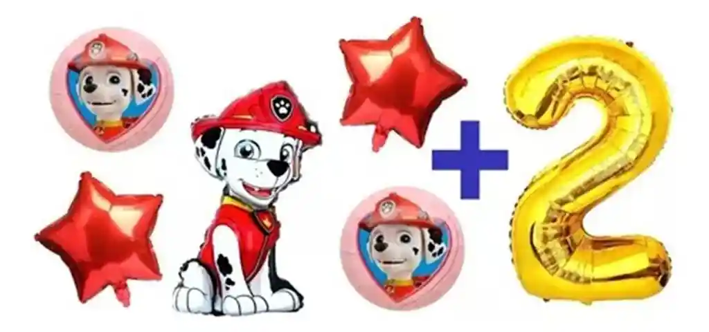 Kit Globos Cumpleaños Perro Marshall Paw Patrol Patrulla #2