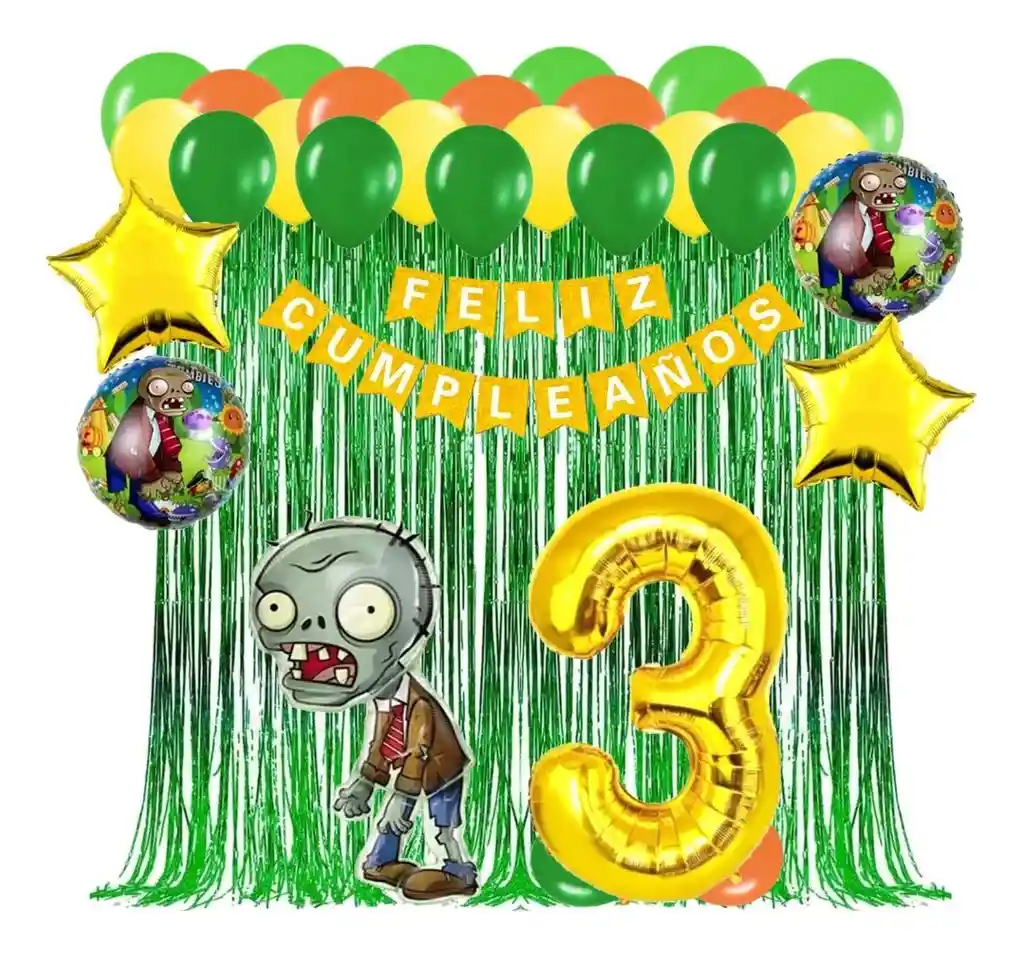 Kit Globos Plants Vs Zombies Halloween Decoración Juego #3