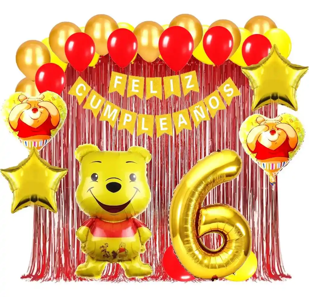 Globo Fiesta Cumpleaños Decoración Oso Winnie Pooh Animales #6