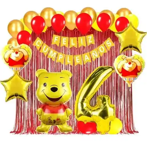 Globo Fiesta Cumpleaños Decoración Oso Winnie Pooh Animales #4