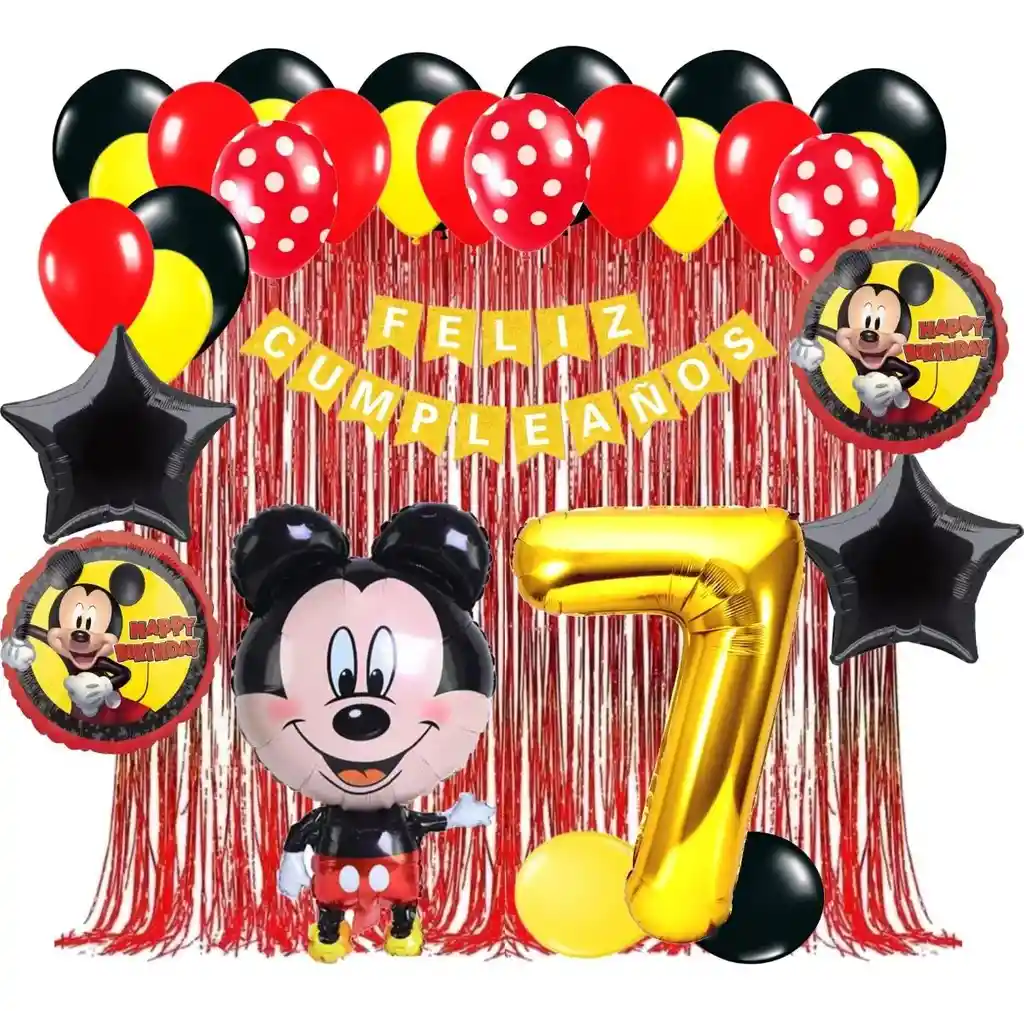 Rojo Mickey Mouse Decoración Globos Fiesta Cumpleaños #7