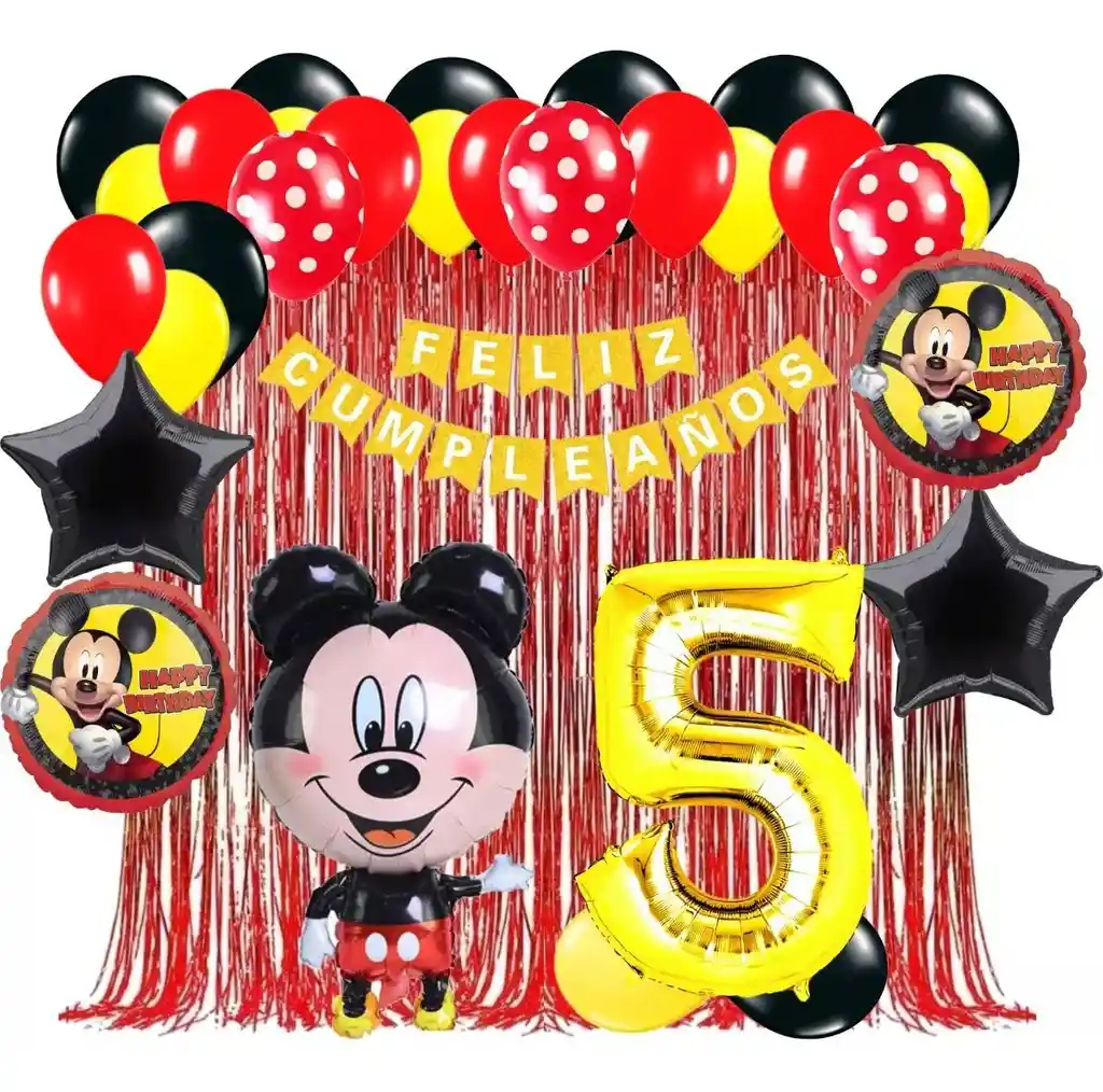 Rojo Mickey Mouse Decoración Globos Fiesta Cumpleaños #5