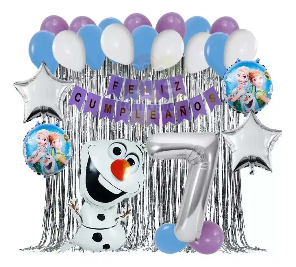 Globo Fiesta Decoración Kit Frozen Olaf Cumpleaños Hielo #7