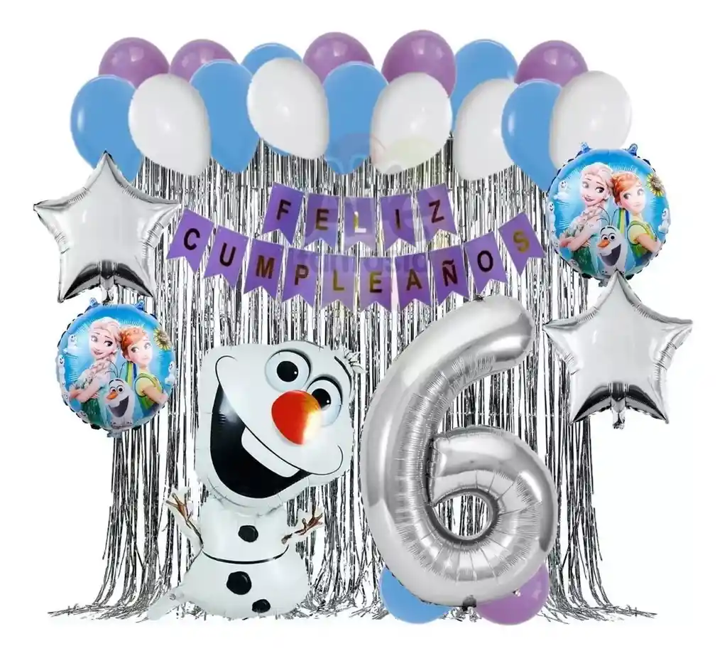 Globo Fiesta Decoración Kit Frozen Olaf Cumpleaños Hielo #6