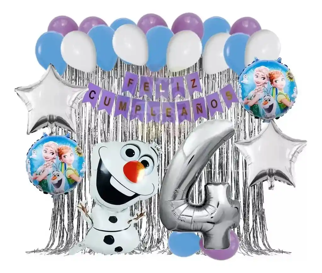 Globo Fiesta Decoración Kit Frozen Olaf Cumpleaños Hielo #4