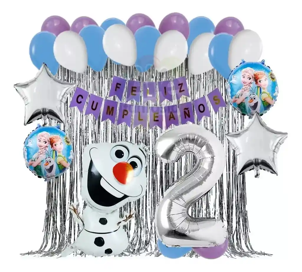 Globo Fiesta Decoración Kit Frozen Olaf Cumpleaños Hielo #2